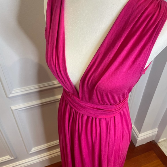 Rachel Pally XS Pink Maxi dress low V - Picture 7 of 11